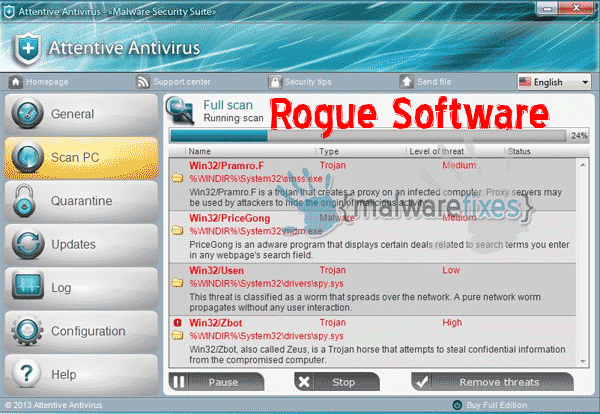 Screenshot of Attentive Antivirus