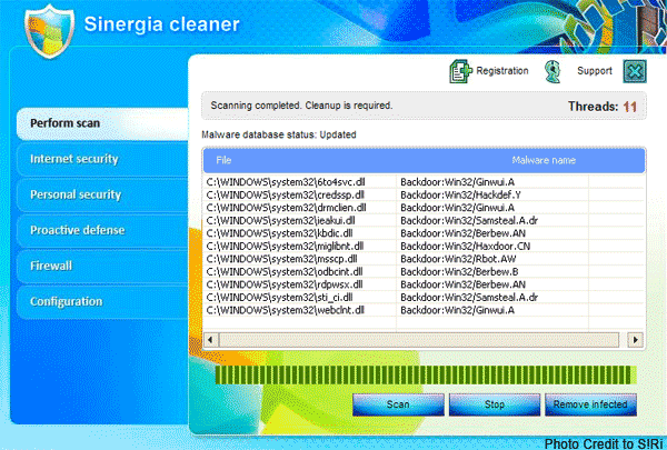 Screenshot of Sinergia Cleaner