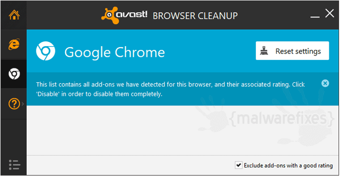 avast browser cleanup disable