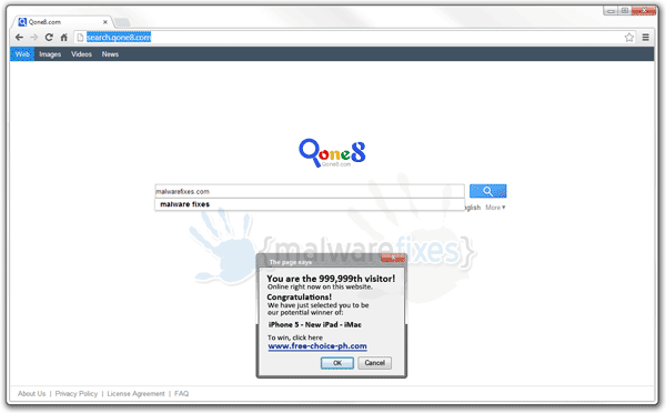 Screenshot of Search.qone8.com website