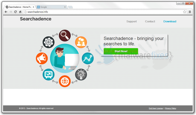 Screenshot of Searchadence