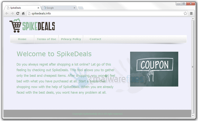 Screenshot of SpikeDeals website