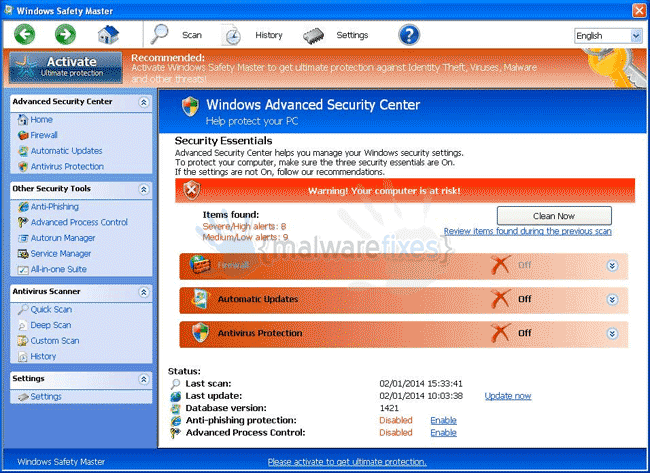 Screenshot of Windows Safety Master