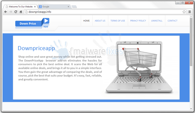 Image of Downpriceapp.info website
