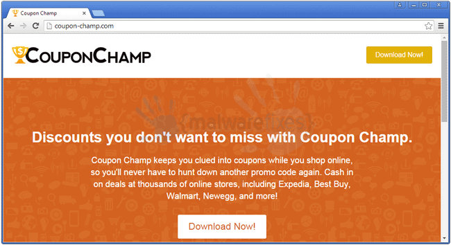 Screenshot image of CouponChamp website