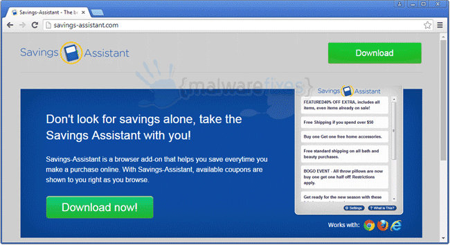 Image of Savings Assistant website