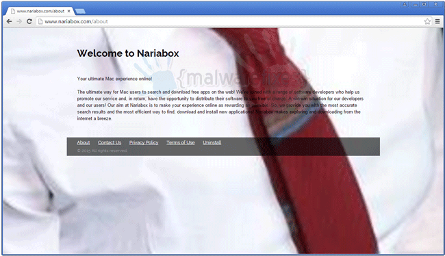 Screenshot of Nariabox website