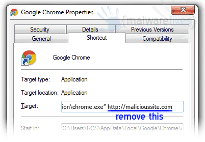 Malicious Shortcut Link