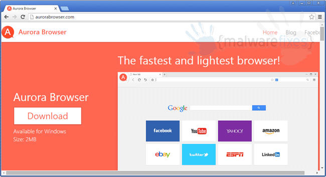 Screenshot of Aurora Browser