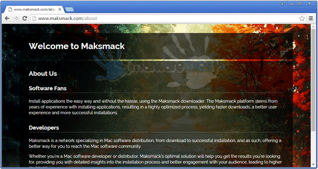 Screenshot of Maksmack website