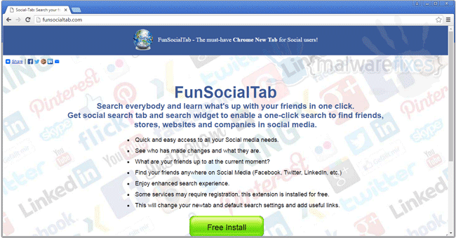 Screenshot of FunSocialTab