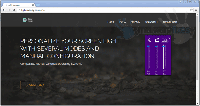 Screenshot of Light Manager
