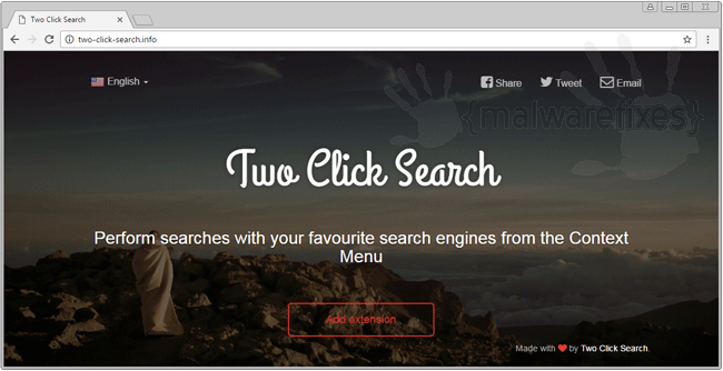 Screenshot of Two Click Search website