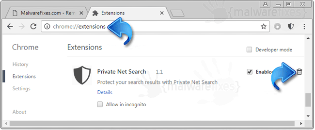 Private Net Search Extension