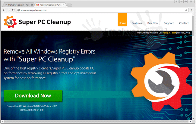 Screenshot of Superpccleanup.com Website