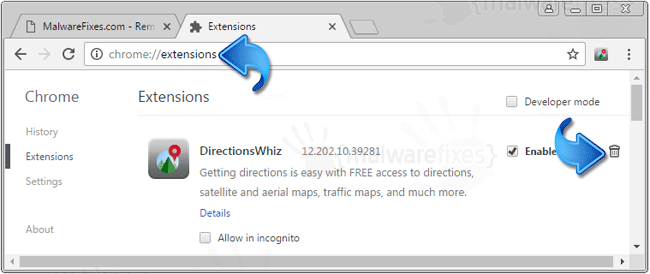 DirectionsWhiz Toolbar Chrome Extension