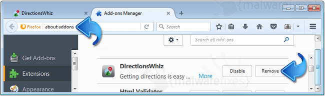 DirectionsWhiz Toolbar Firefox Extension