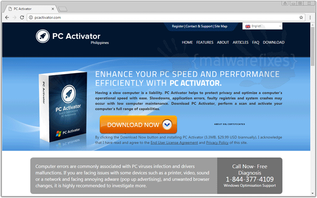 Screenshot of Pcactivator.com Website