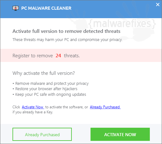 Register PC Malware Cleaner