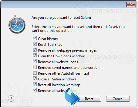 Reset Safari