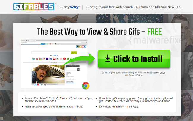 Screenshot of Gifables.com Website