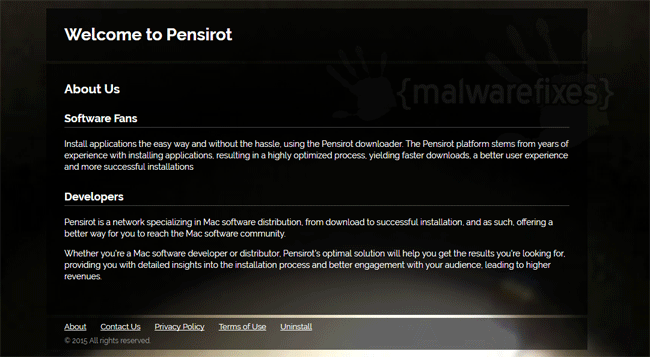 Screenshot of Pensirot website