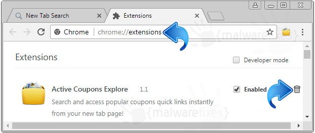 Search.hactivecouponsexplore.com Chrome Extension