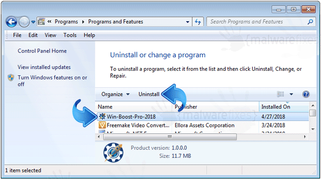 Add-remove Win Boost Pro 2018
