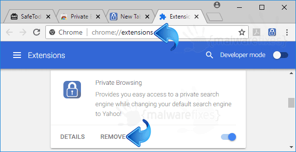 Remove Private Browsing adware (Google Chrome) - MalwareFixes