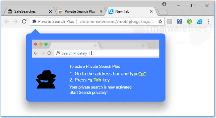 Image of Private Search Plus website