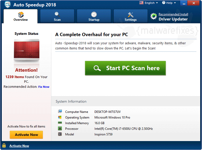 Image of Auto Speedup 2018 scanner