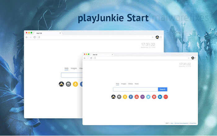 Screenshot of PlayJunkie Start website