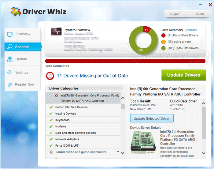 Screenshot of Driver Whiz