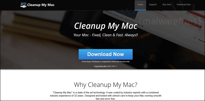 Image of Cleanup My Mac website