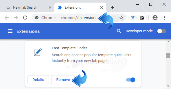 Search.hfasttemplatefinder1.com Chrome Extension