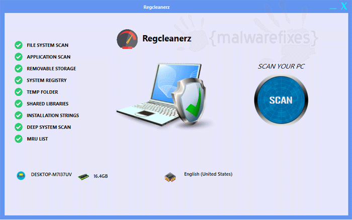 Screenshot of Regcleanerz