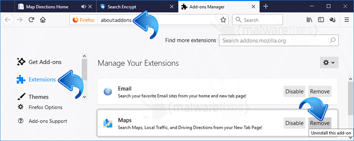 Map Directions Home Firefox Extension