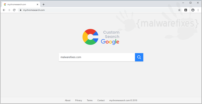 Screenshot of Mychromesearch.com website