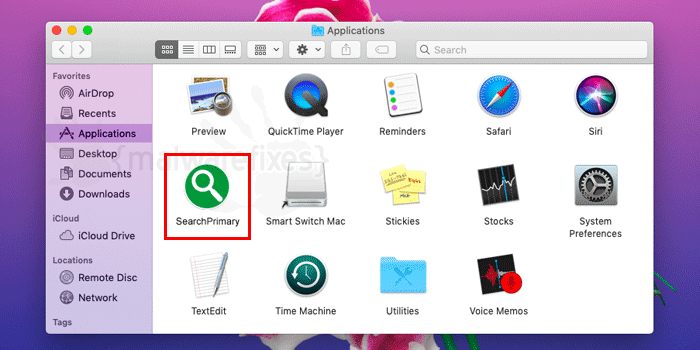 Screenshot of SearchPrimary
