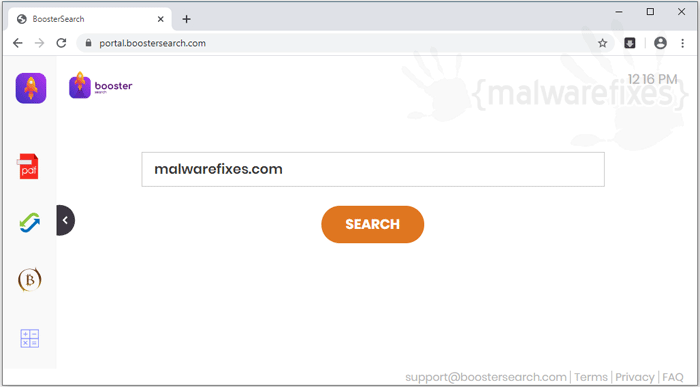 Image of BoosterSearch browser hijacker