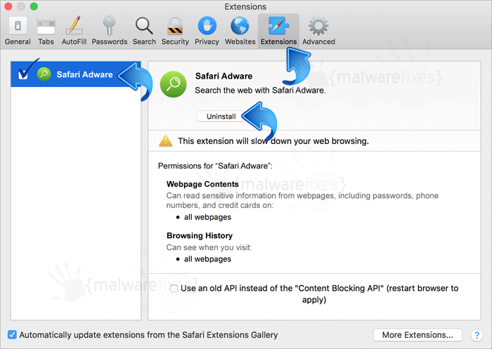 how to remove malware from mac safari