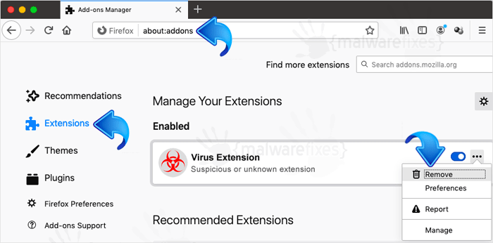 Image of Firefox Virus Extension