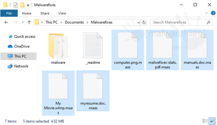 Image of Maas infected files