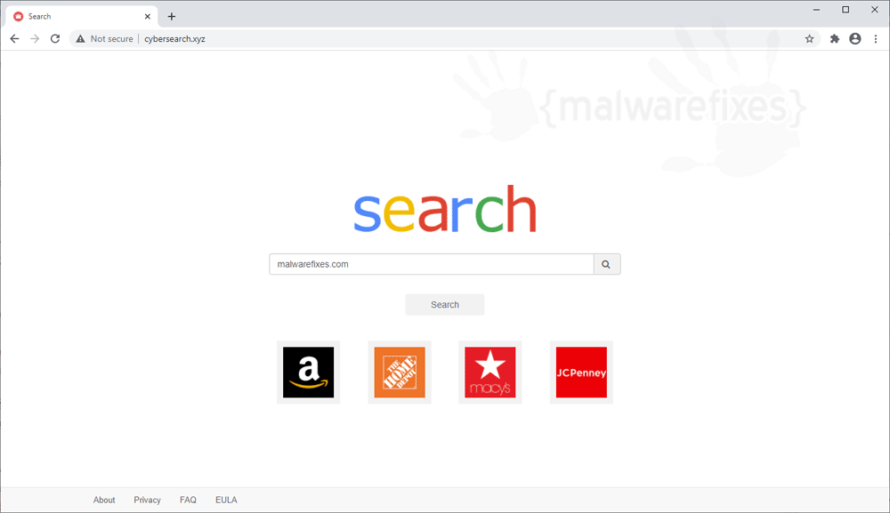 Screenshot of Cybersearch.xyz website
