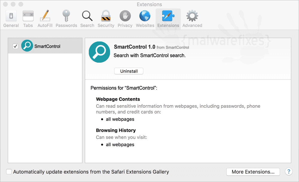 Screenshot of SmartControl for Mac