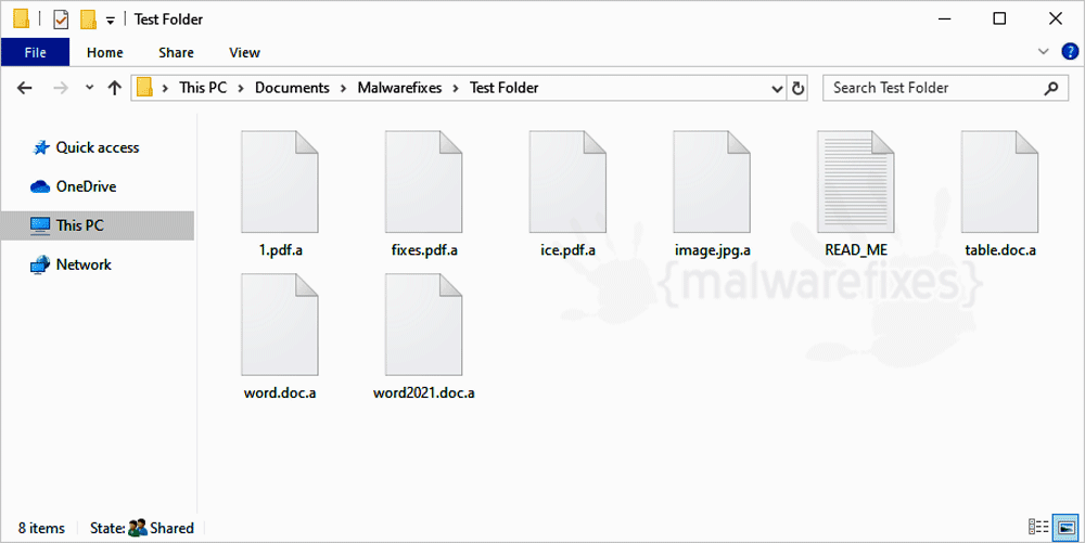 Screenshot of BlackHeel encrypted files