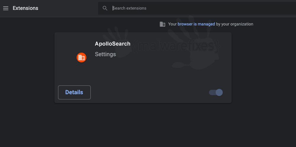 Screenshot of ApolloSearch App