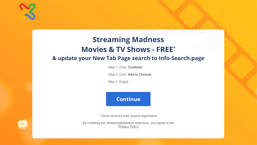 Screenshot of Streaming Madness website