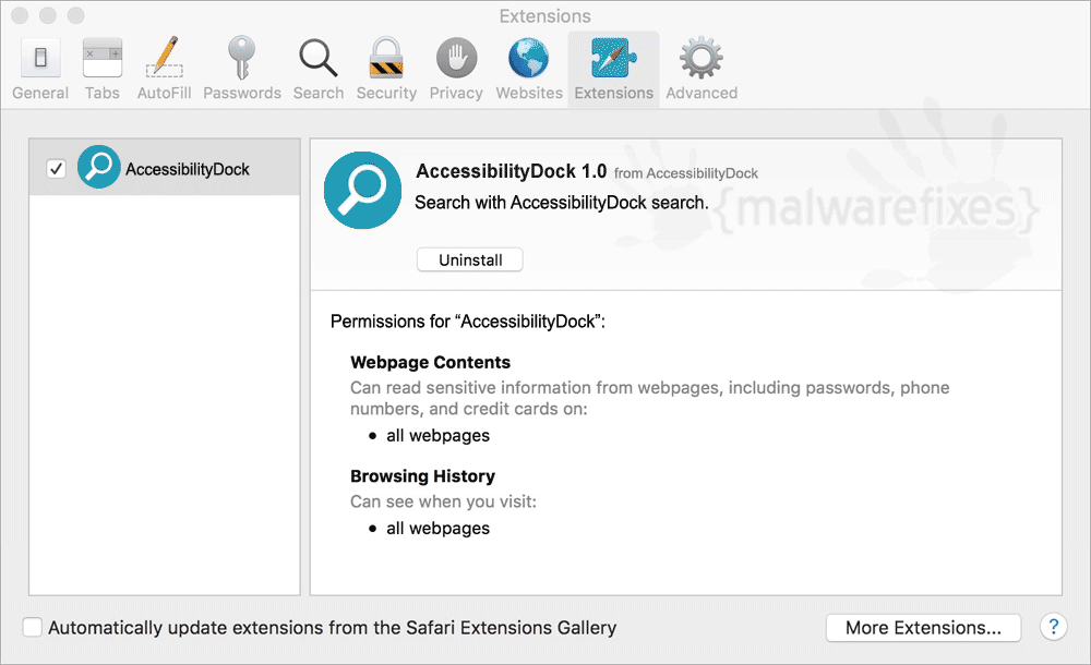 Screenshot of AccessibilityDock App