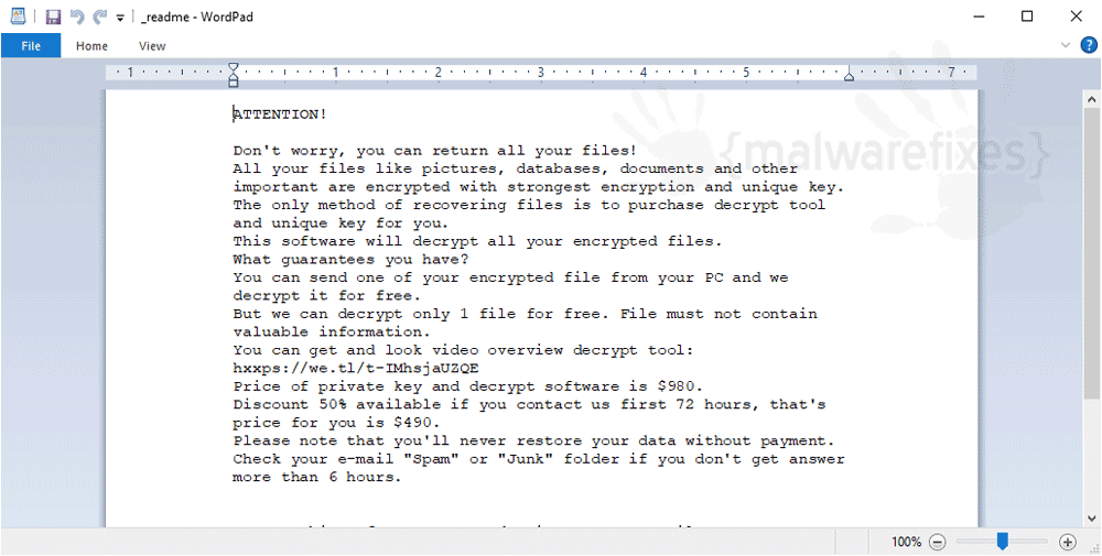 Screenshot of Leex ransom note